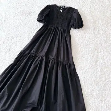 완판템 ZARA 자라 포플린 패널 미디 원피스 퍼프 슬리브