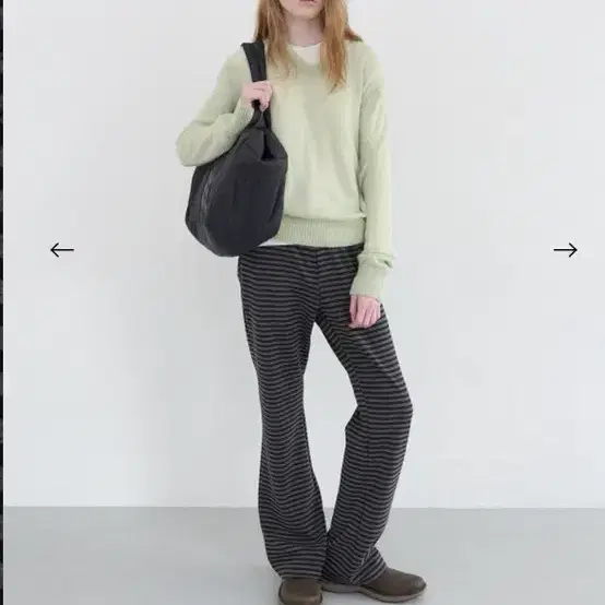 엔조블루스 마일드 스트라이프 밴딩 부츠컷 팬츠