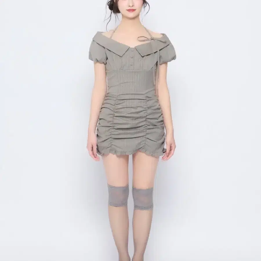 BUBBLES 버블즈 스트라이프 오프숄더 원피스 스나계 GRL 그레일 미셸마카롱