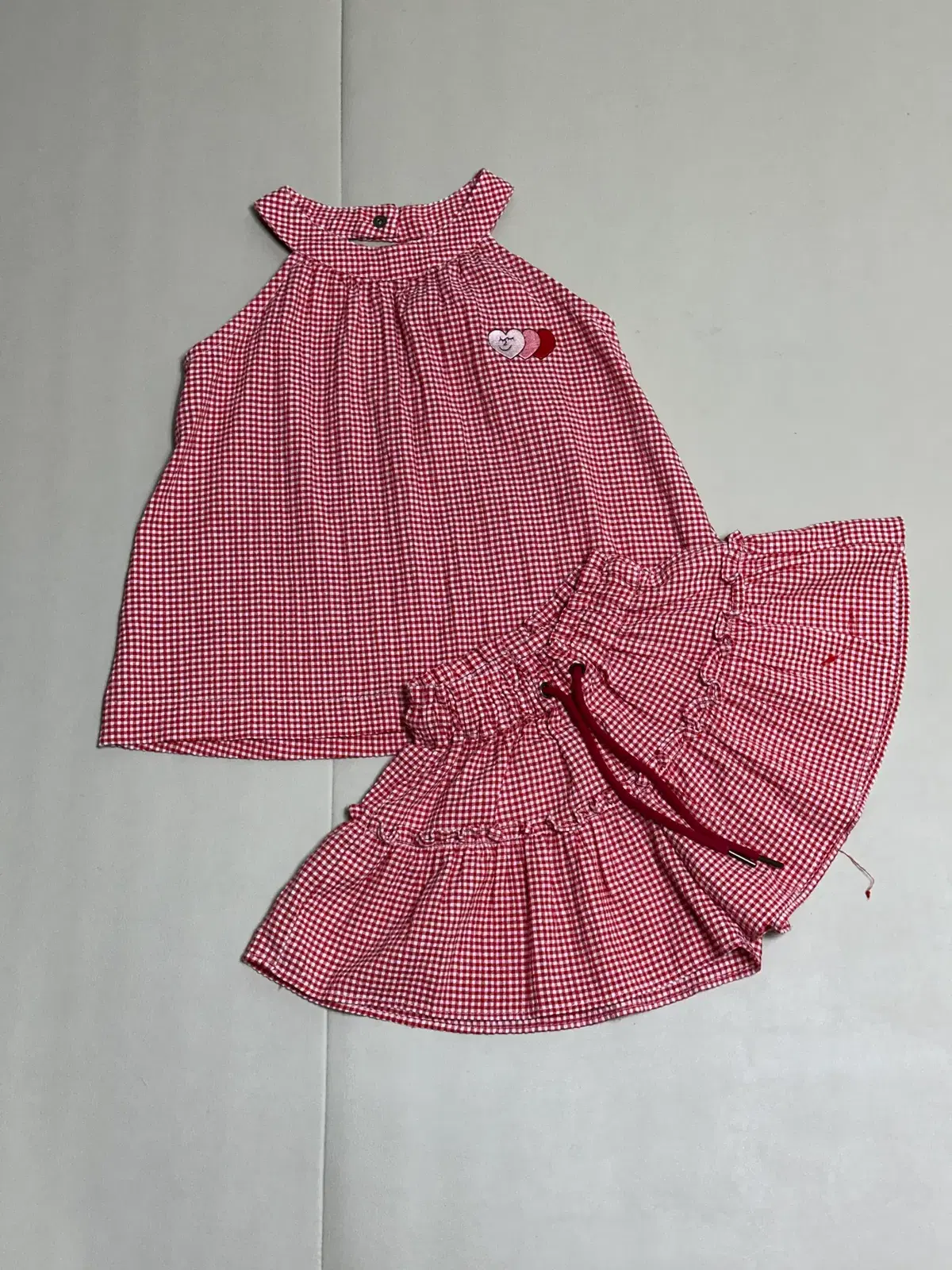 리미떼두두 깅엄체크 셋업 5-6y/m
