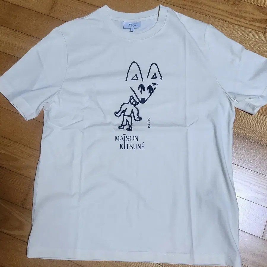 메종키츠네 반팔티 아이보리 L