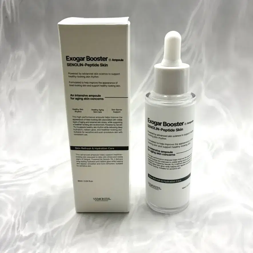 우체국당일발송 베몽테스 엑소가 세놀린 펩타이드 스킨 부스터 앰플 60ml 에스테틱 물광 미백 주름개선 탄력 안티에이징 앰플 에센스 세럼