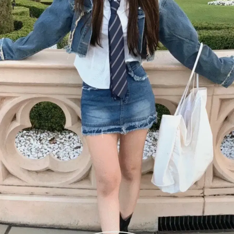 디어셀린 청자켓 청치마 세트