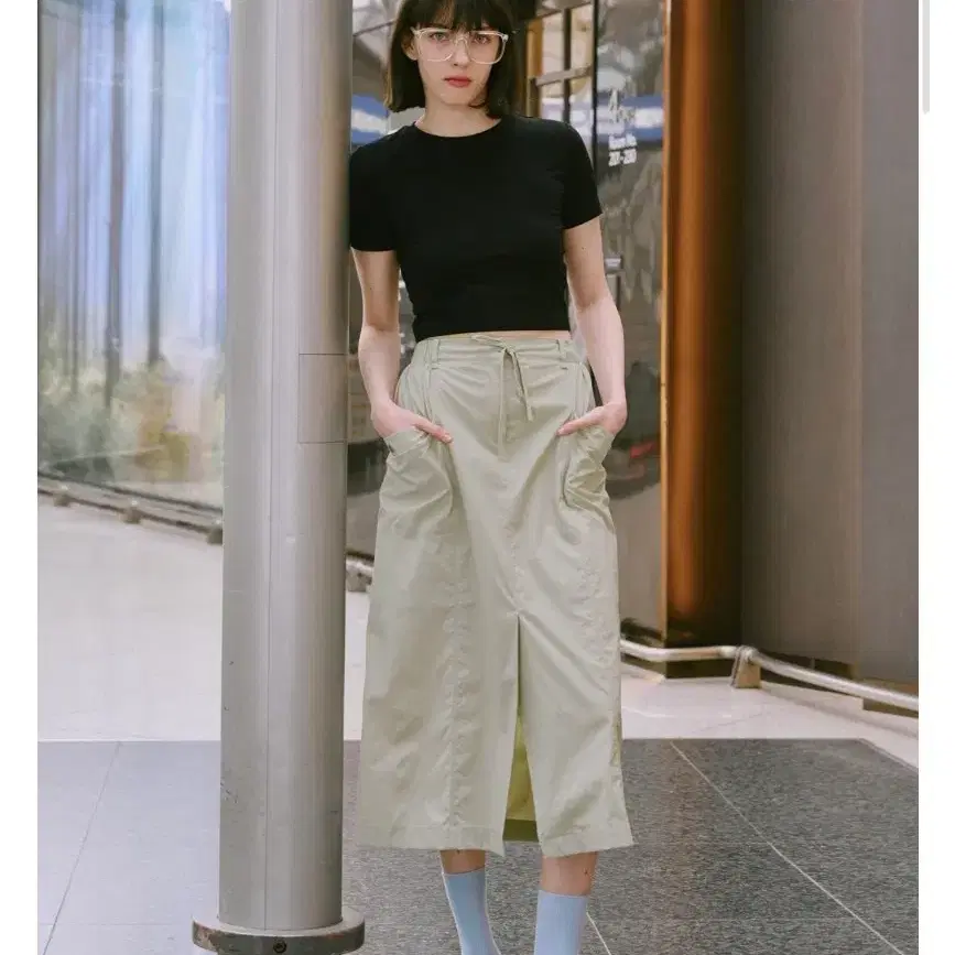마롭(MALOUPE) H라인 카고 스커트