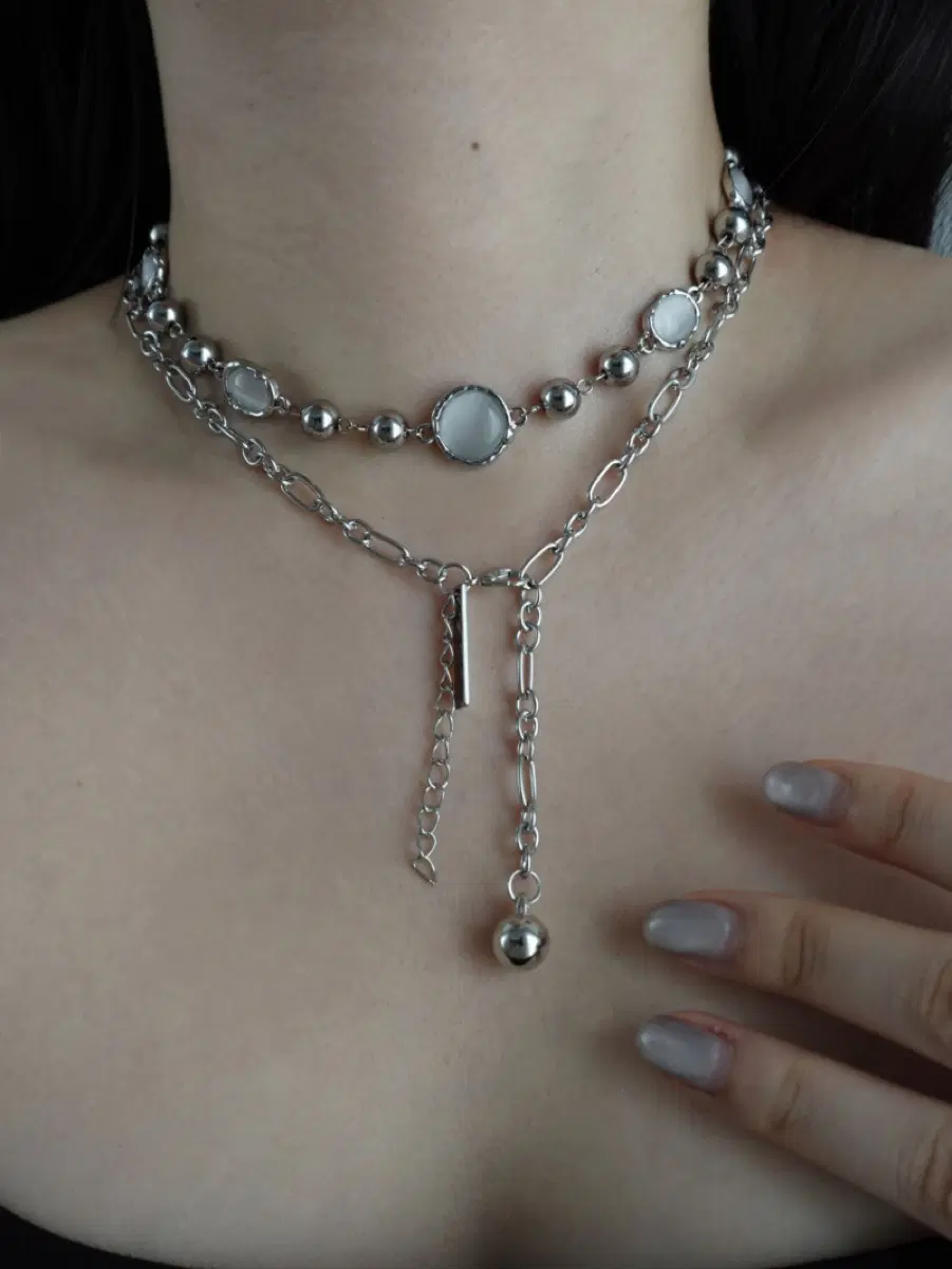 노드레스 ball&bar necklace