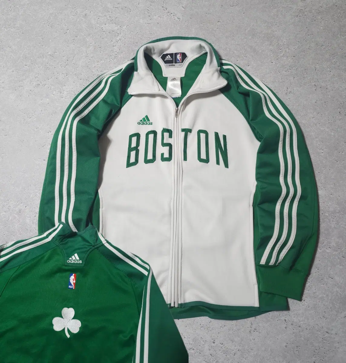 아디다스 보스턴 NBA 흰초 트레이닡 져지 자켓