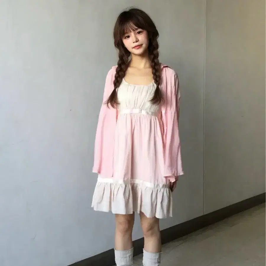 Vintage 히메갸루 로걀 하구미 딸기우유 원피스 세트