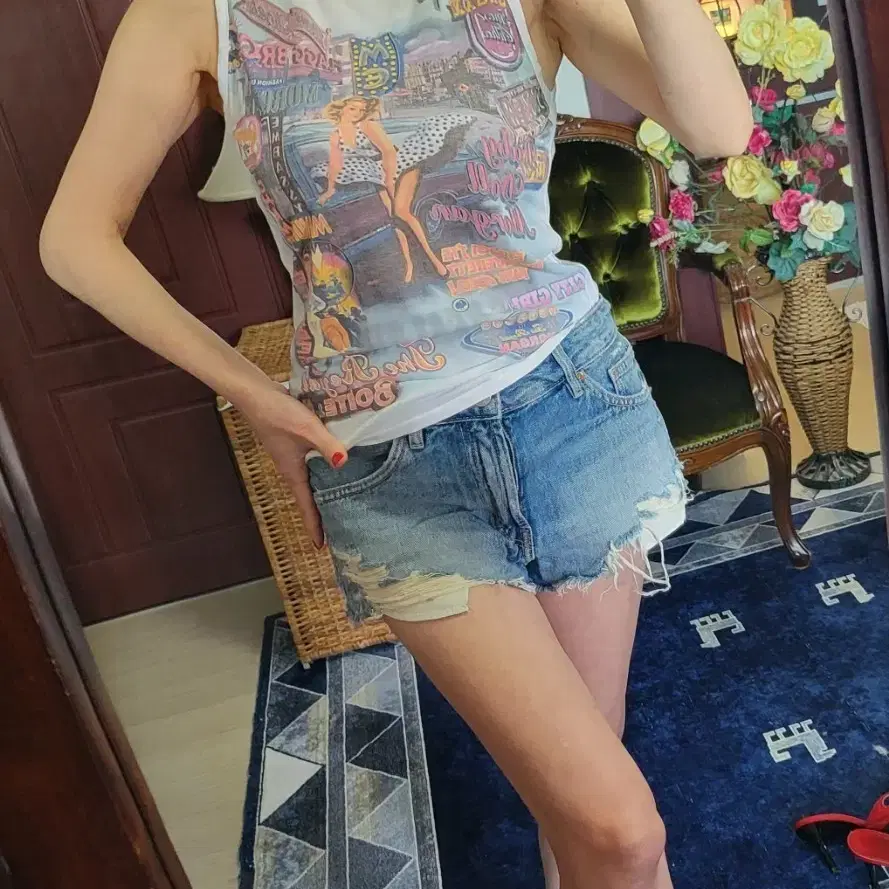 프랑스 수입 모르간 마릴린 먼로 티셧