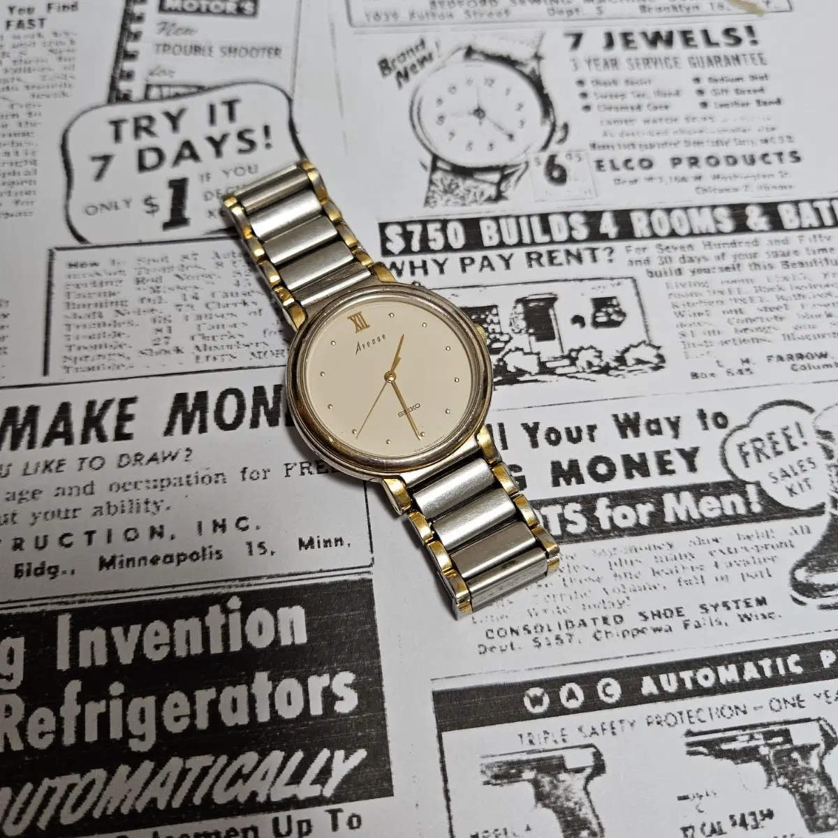 빈티지 세이코 에비뉴 쿼츠 시계 Seiko Avenue Quartz