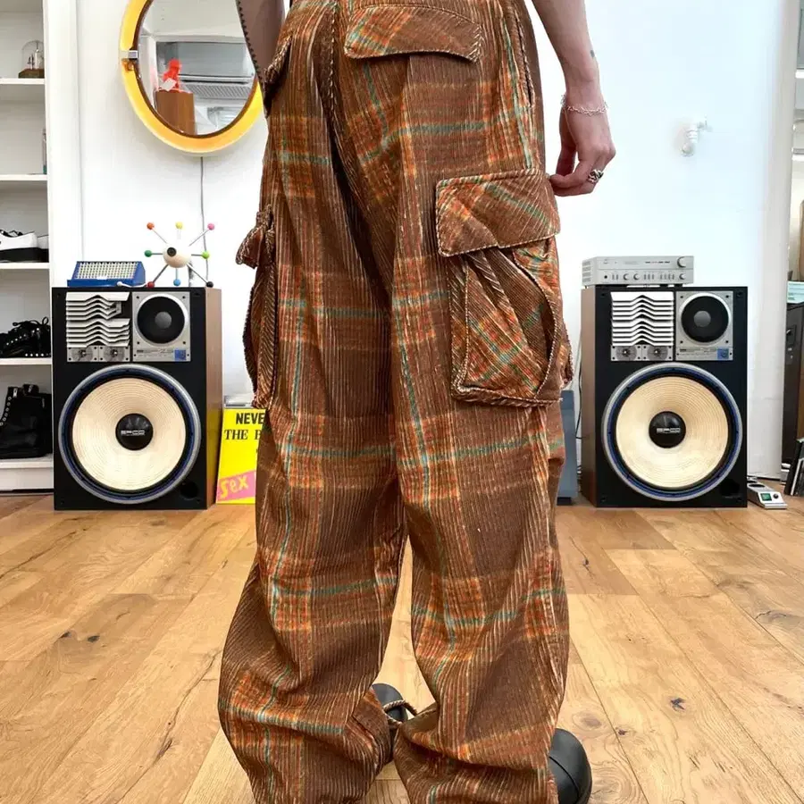 ERL Checked corduroy cargo pants