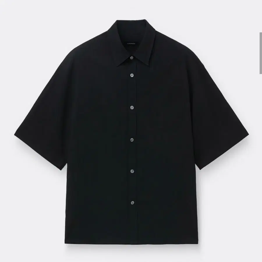 커스텀멜로우)Black Oversized Pleasant Half Shirt