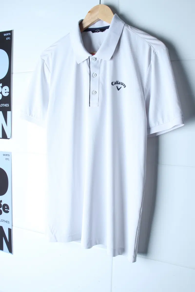 (L-XL) 캘러웨이 반팔 카라 티셔츠 골프 기능성 화이트-H36572