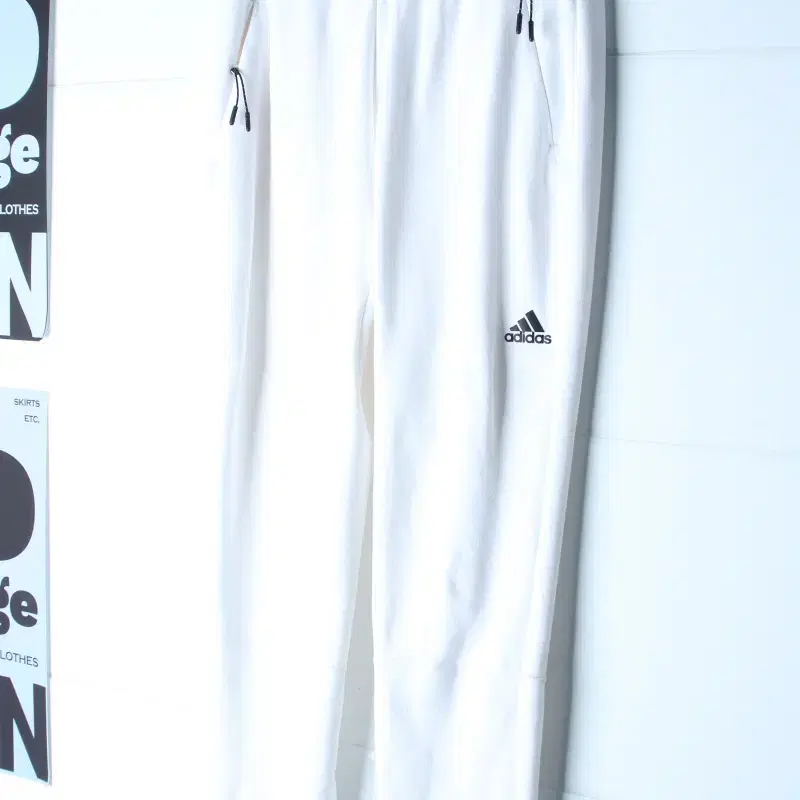 W(M-L) 아디다스 트레이닝복 바지 레깅스 밴딩 화이트-P10763