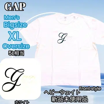BIG XL GAP H/W 톤 믹스 로고 자수 반팔 T셔츠 화이트