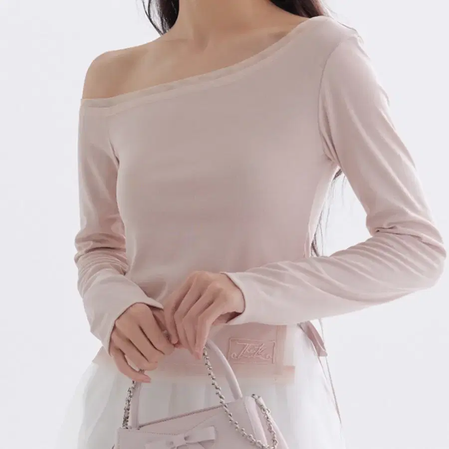 더티스 Pure Mesh Satin Ribbon T-Shirt (Pink) s사이즈