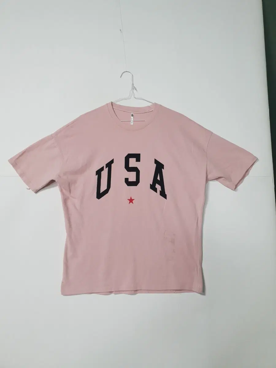 USA 반팔 티셔츠 핑크 0277