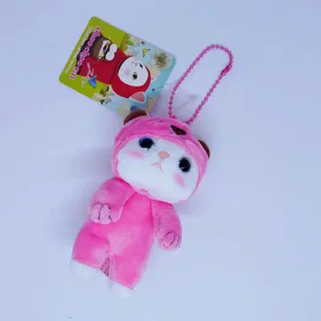 choo choo 고양이 핑크 베어 봉제 인형 마스코트 체인 포함