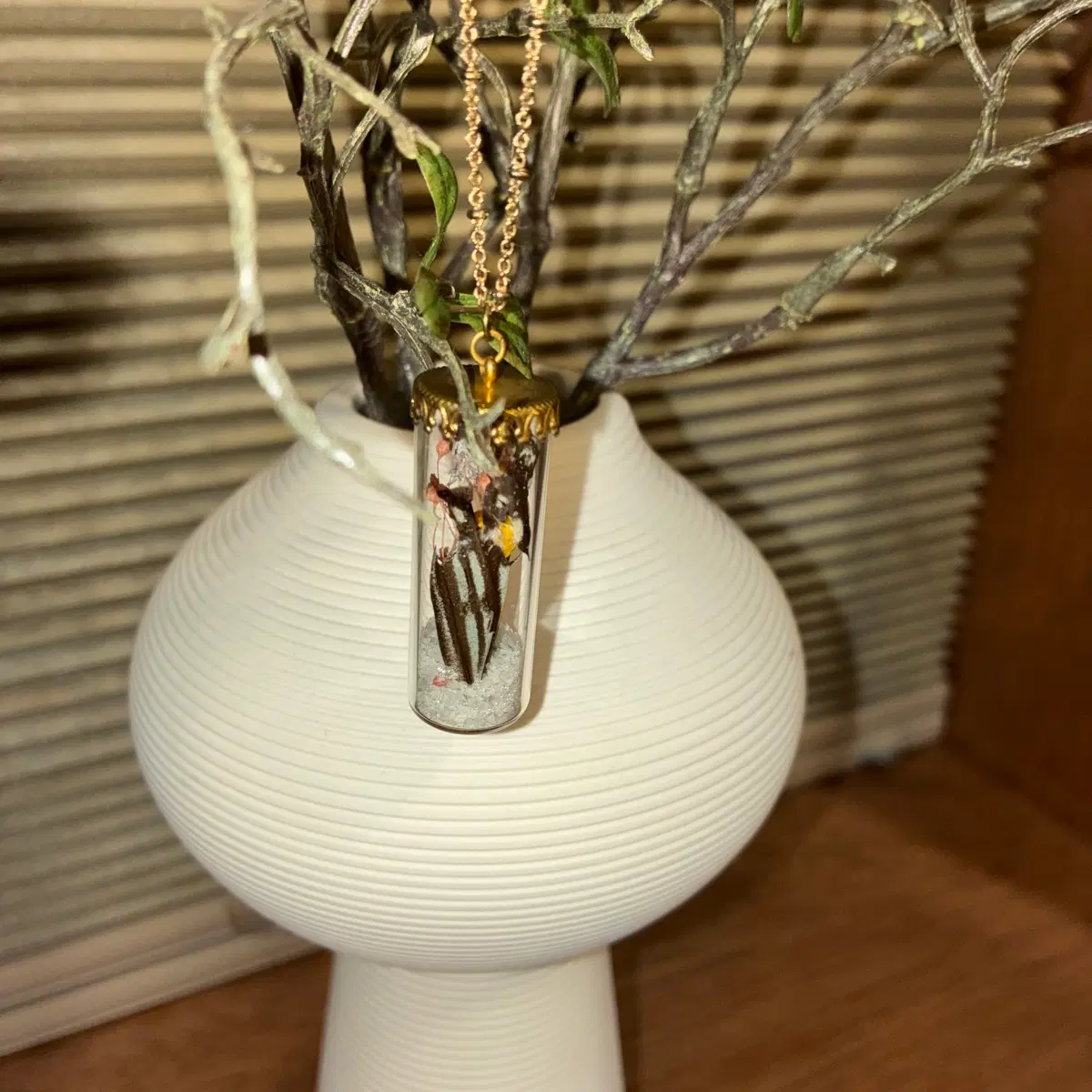 Salt glass bottle necklace