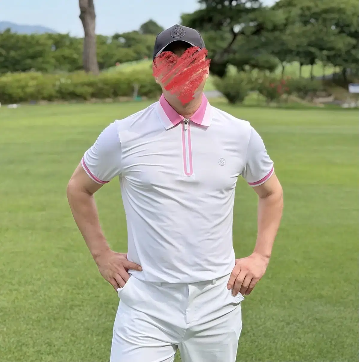 [G/FORE] 지포어 Tri-Colour 집업 폴로 티셔츠 (MEN)