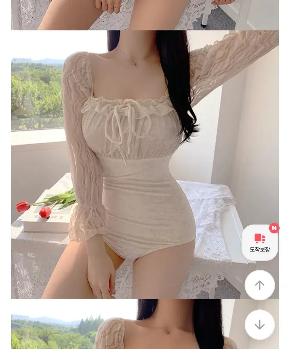 뒷리본 코르셋 모노키니