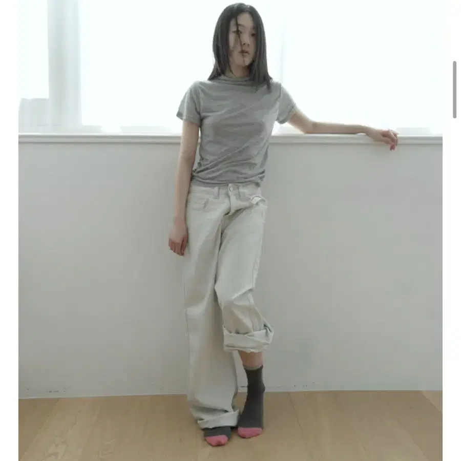 에프터먼데이 셔링 모크넥 하프티 그레이