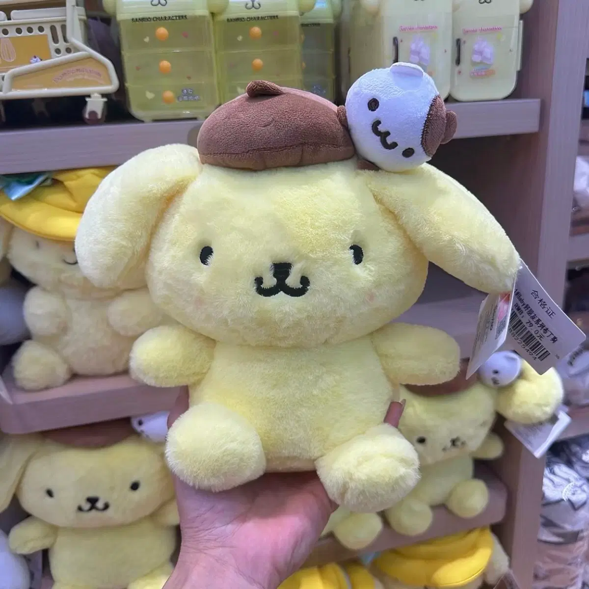 폼폼푸린 30주년 대만 한정 인형 머핀 머리에달린