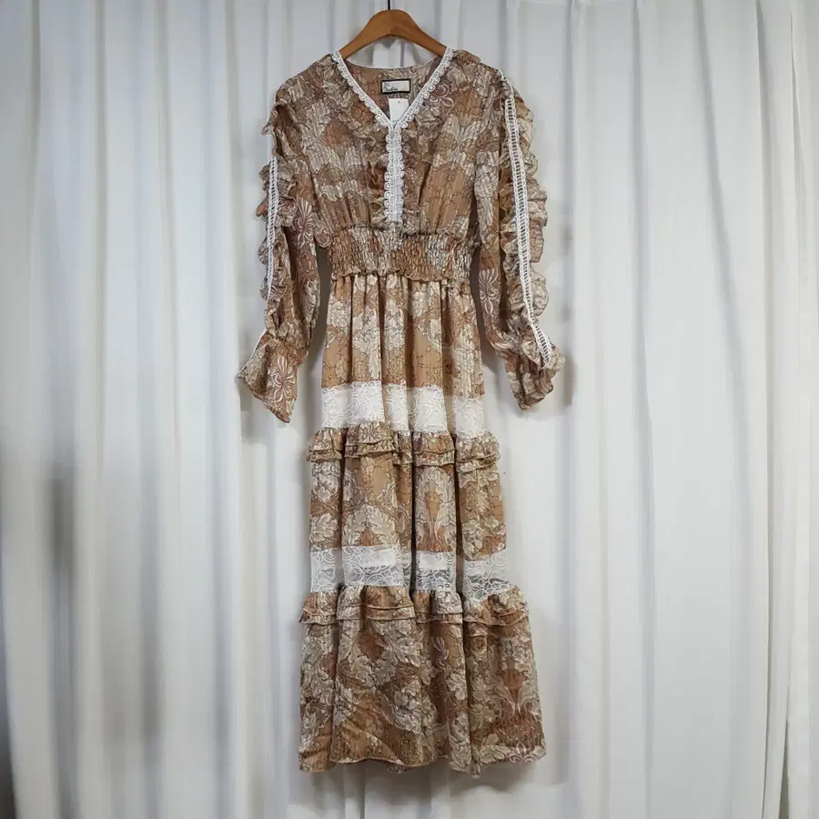 31. Fashion 새상품 여성 레이스 캉캉 프릴 롱 원피스 FREE 오일장