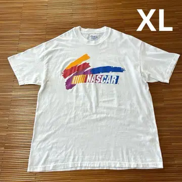 90s USA제 NASCAR 로고 T셔츠 XL 화이트 Hanes