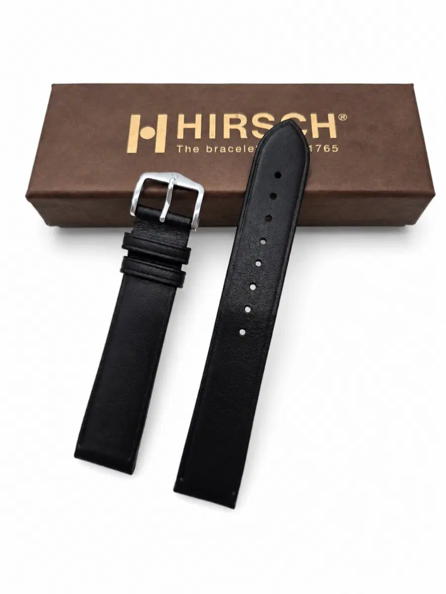 히어쉬 HIRSCH 19mm 민무늬 블랙 가죽 시계줄 16mm 버클 새제품 정품