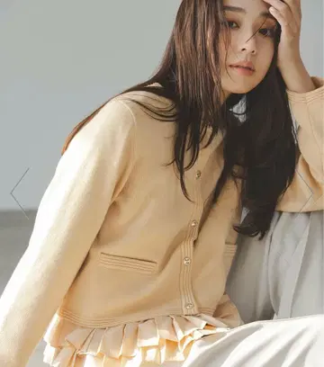 [택 포함 미사용 새상품] 실크 블렌드 가디건 애프리콧