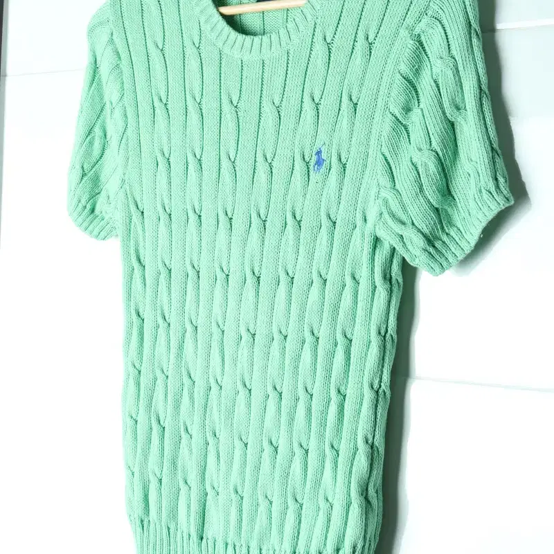 W(L) 폴로 랄프로렌 반팔 티셔츠 꽈배기 케이블 메론맛-H36389