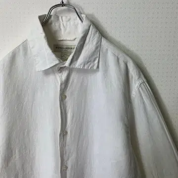 00s banana republic linen l/s shirt XL
