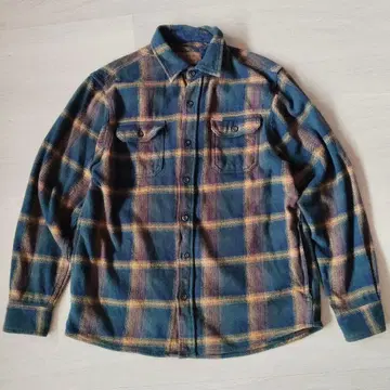 90s ORVIS 체크 헤비 플란넬 셔츠 포켓 부착 M