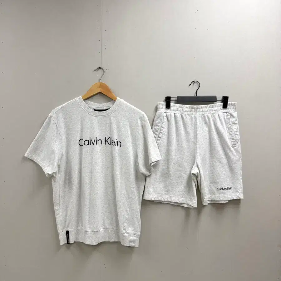 남성 L / ck 캘빈클라인 반팔 + 반바지 세트 오트밀