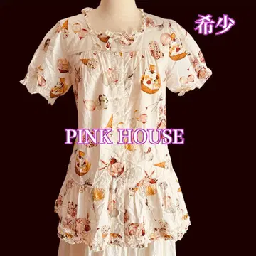 PINK HOUSE 튜닉 반팔 토끼 스위츠 패턴