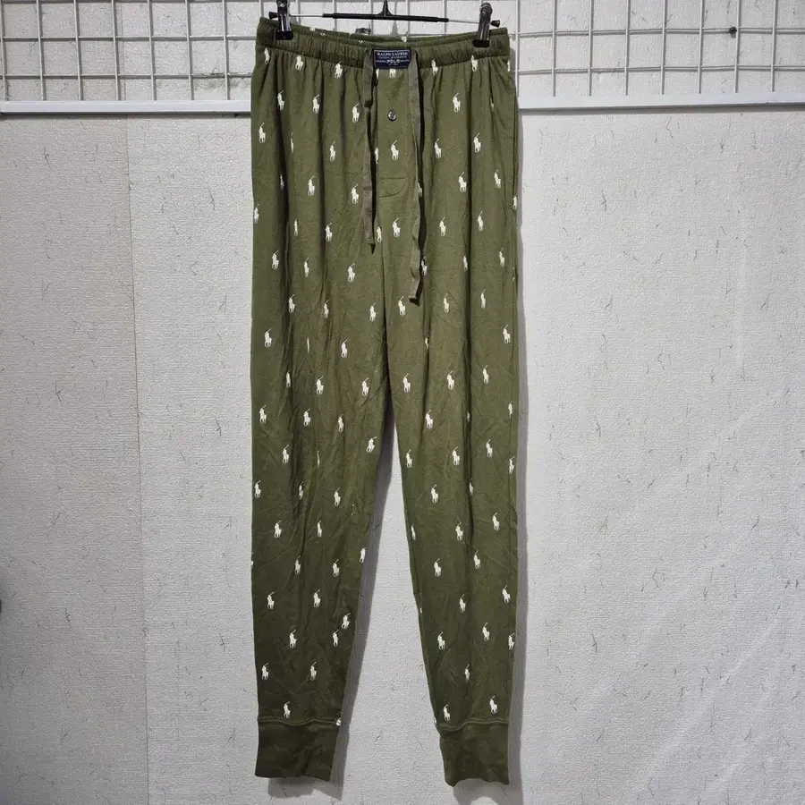 폴로 랄프로렌 패턴 파자마 바지 그린