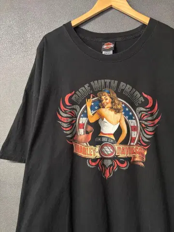 구제 의류 Harley-Davidson T셔츠 핀업걸 오버 사이즈