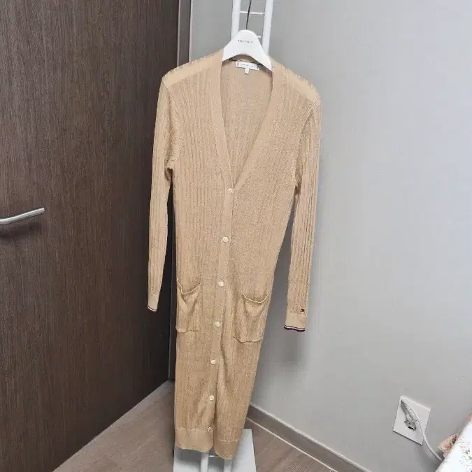 타미힐피거(여XS) 레이온린넨 코트길이롱가디건  베이지
