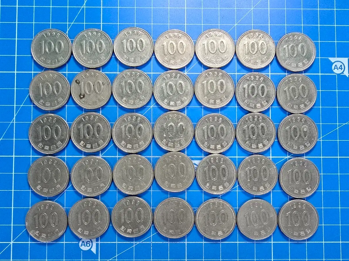 100원 동전 98년도 35개