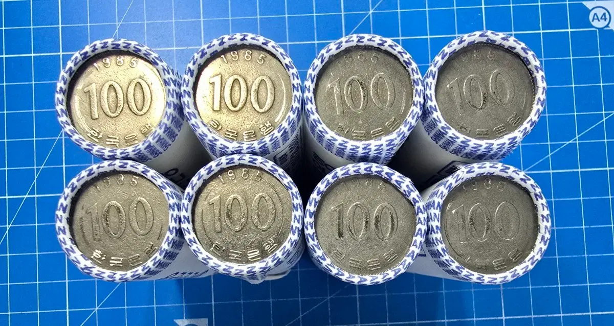 100원 동전 1985년 400개 8롤