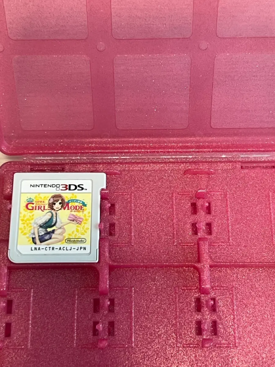 일본 닌텐도 3DS 걸즈모드 걸스모드 걸스스타일 게임 알칩 + 12구 핑크 글리터 케이스