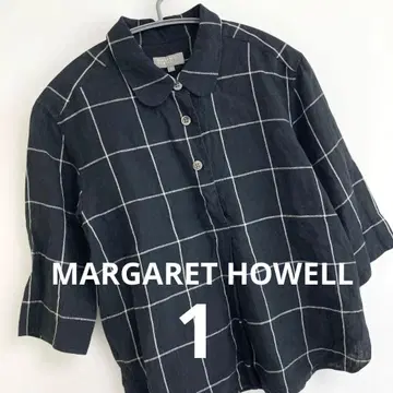 MARGARET HOWELL 린넨 체크 무늬 셔츠 사이즈 I