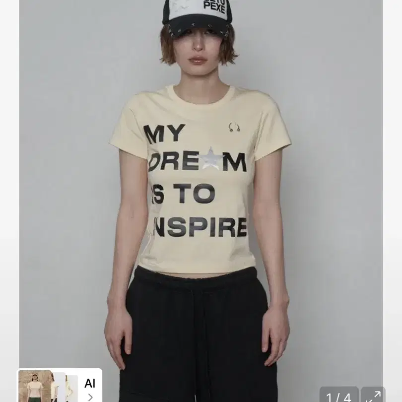 셋업이엑스이 반팔 DREAM PIERCING TOP / YELLOW