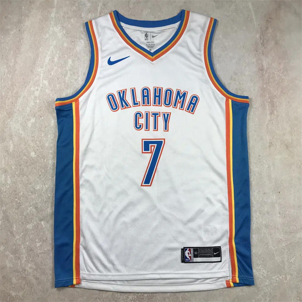 NBA 농구 썬더 7번 쳇 홈그렌 화이트 핫프레스SIZE S-XXL