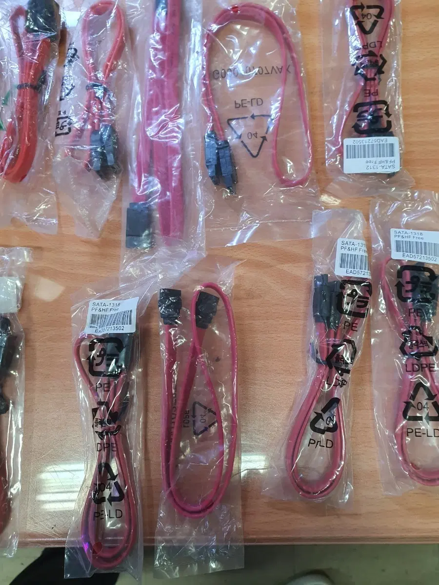 SATA 케이블 10개 묶음 레드