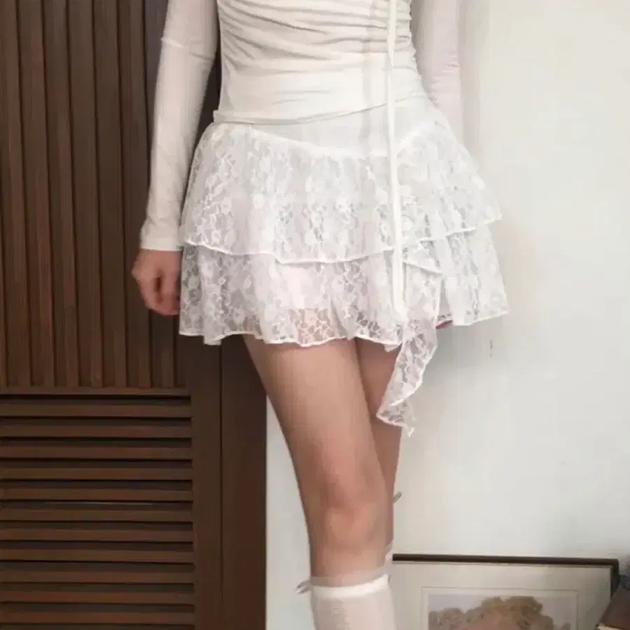 레이스 캉캉 스커트