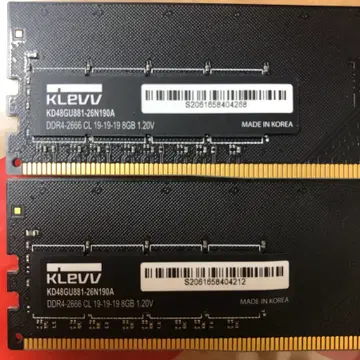 ESSENCORE KLEVV DDR4 2666 8GB X 2(16GB) | 메모리/VGA | 번개장터