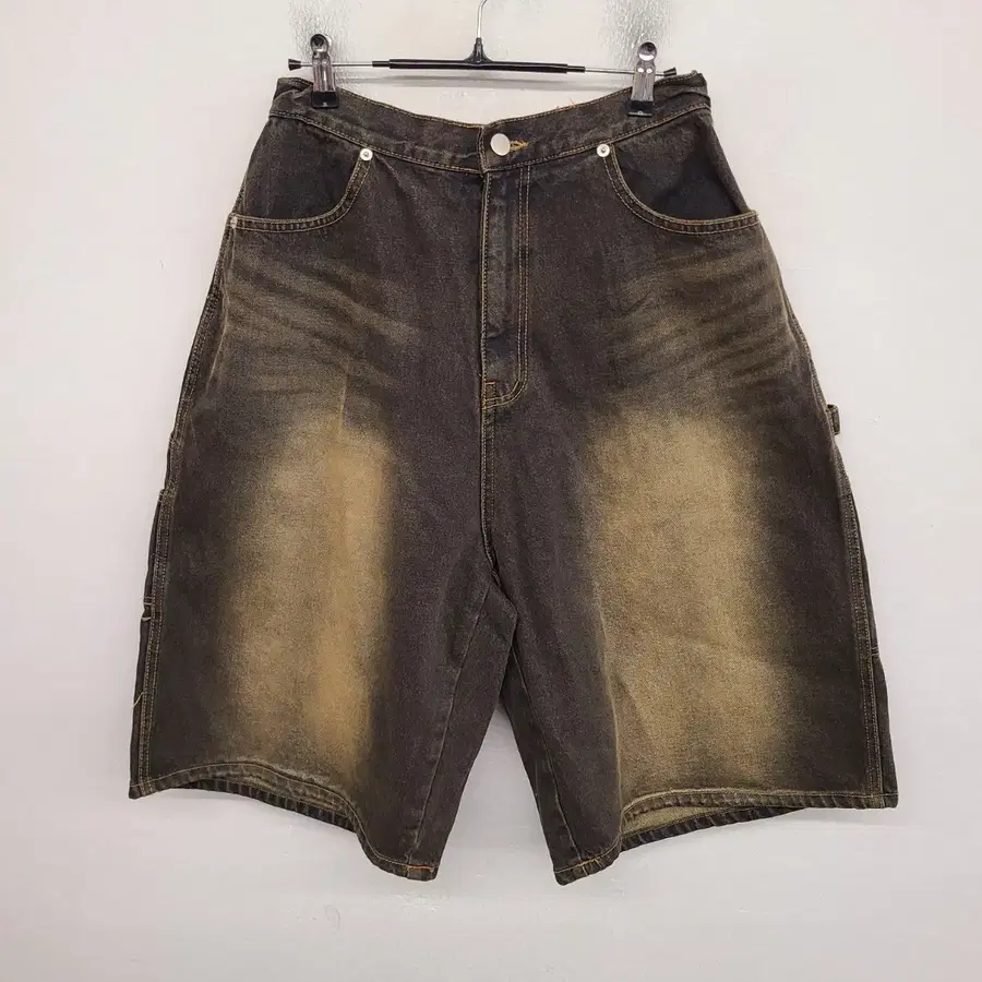 [여성77 size] MADE WELL 뒷밴딩 워싱 데님 반바지