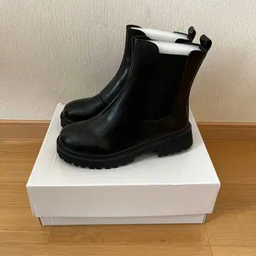 여성용 첼시 부츠 블랙 통굽