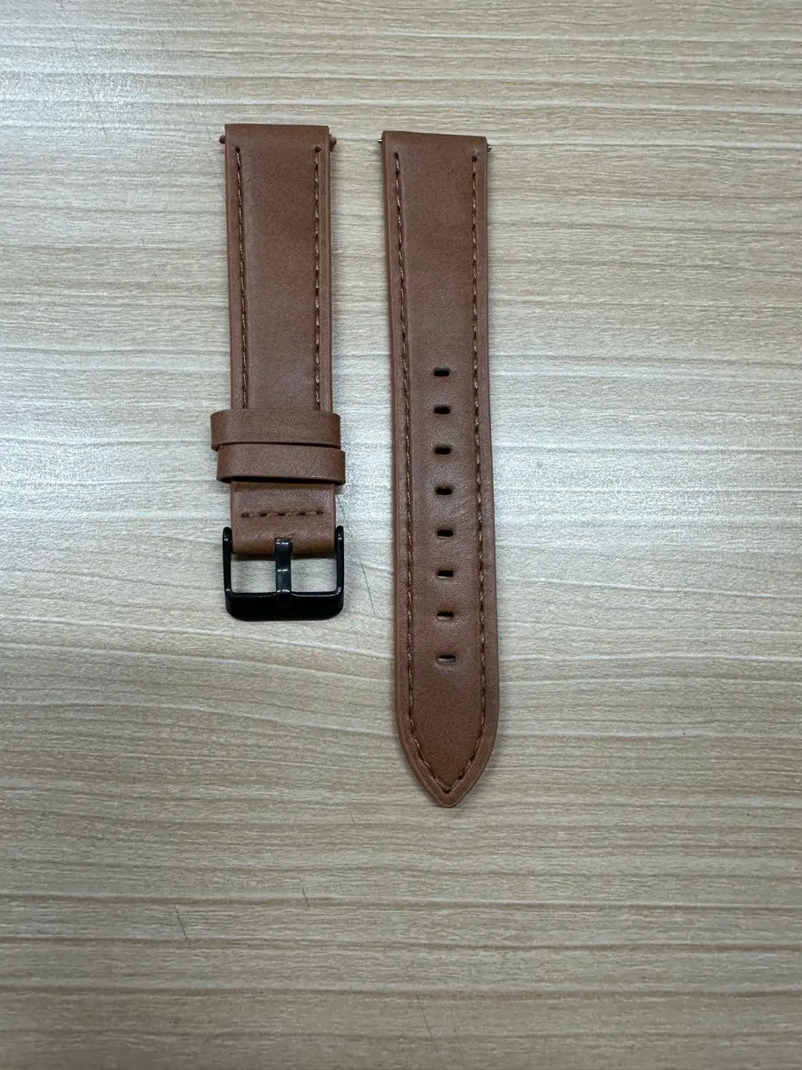 간편한 핀탈착장치 송아지가죽 시계줄 20mm 브라운 (새상품)